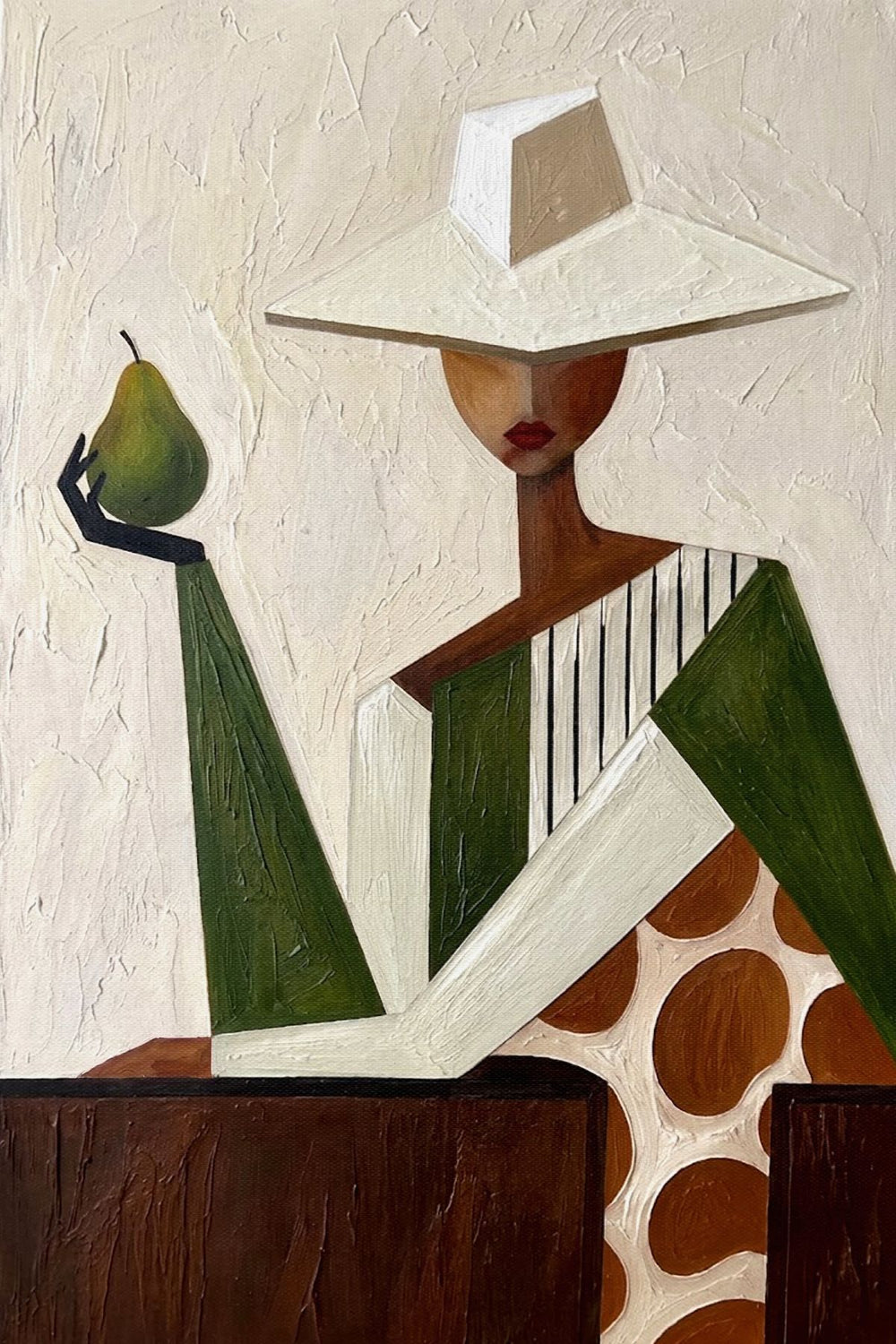 Elegant Woman with Pear
