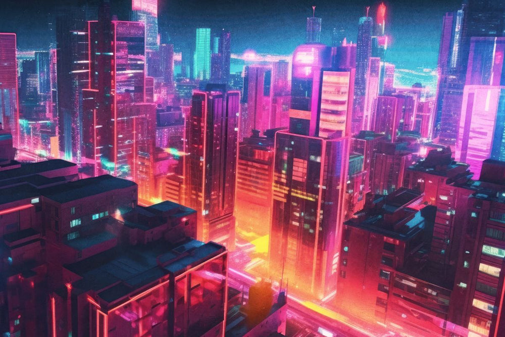 Neon City Skyscrapers I