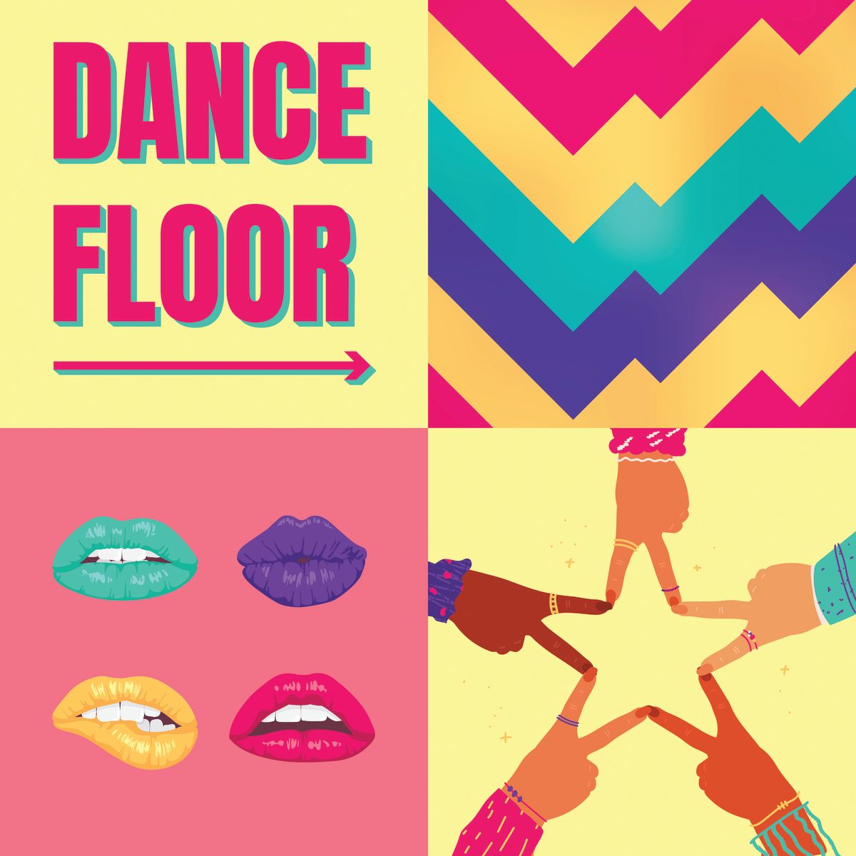 Retro Dance Floor Typography