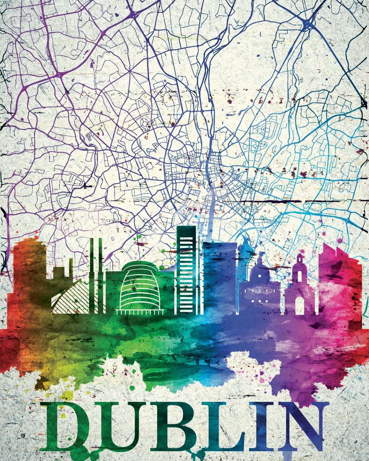 Dublin Skyline City Map