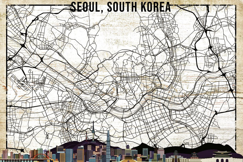 Seoul Skyline City Map