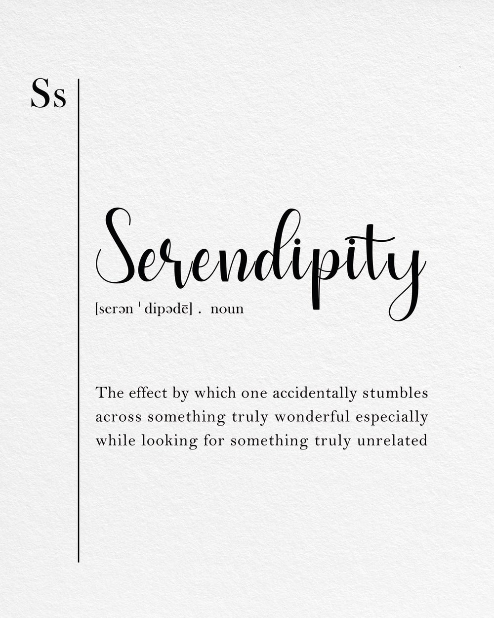 Serendipity Definition Typography