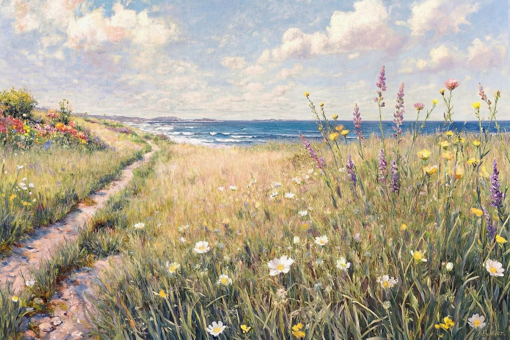 Wildflower Path to the Ocean Painting
