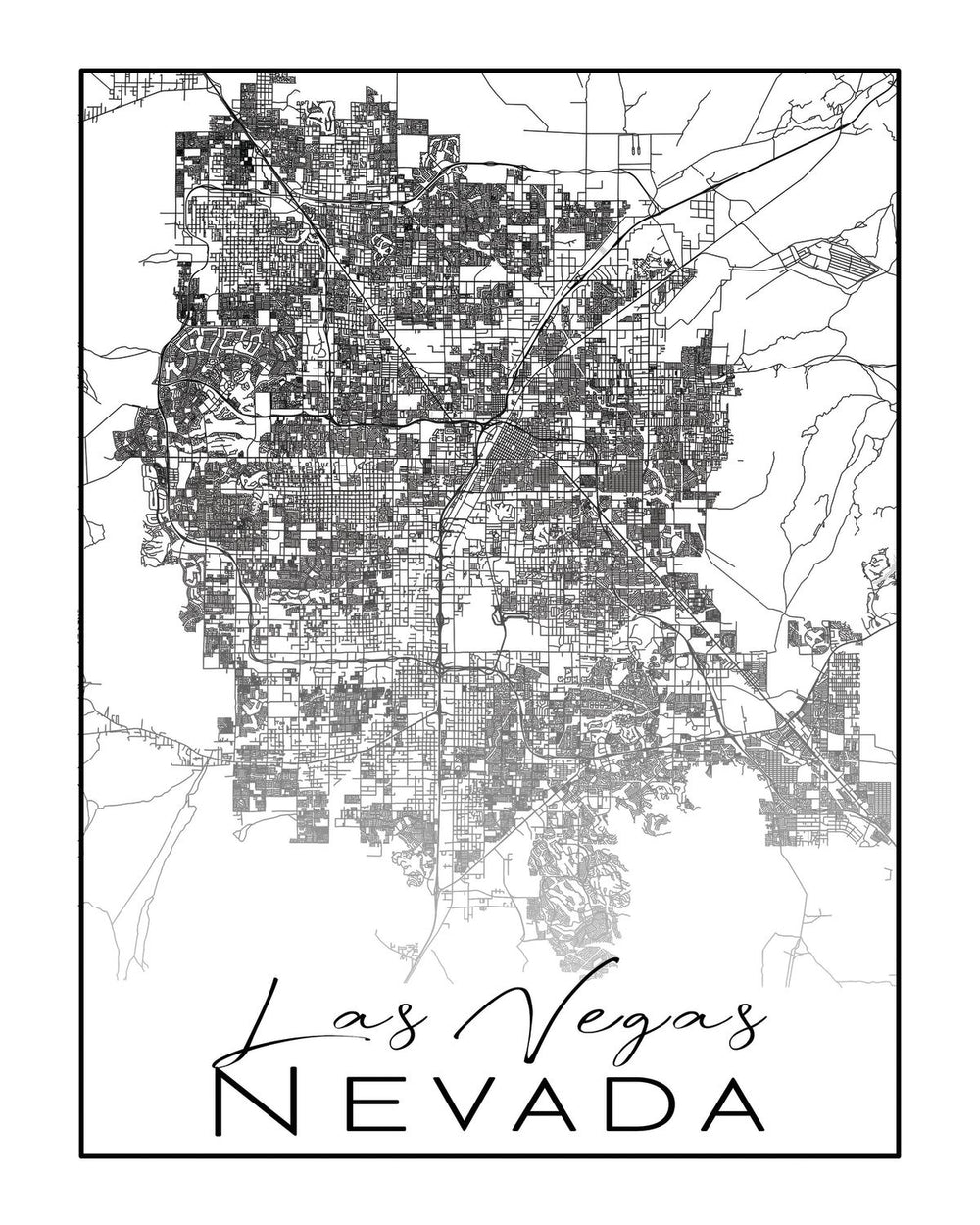 Minimalist Las Vegas City Map