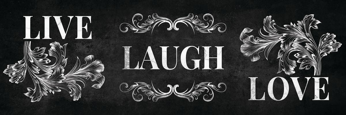BW Live Laugh Love Typography