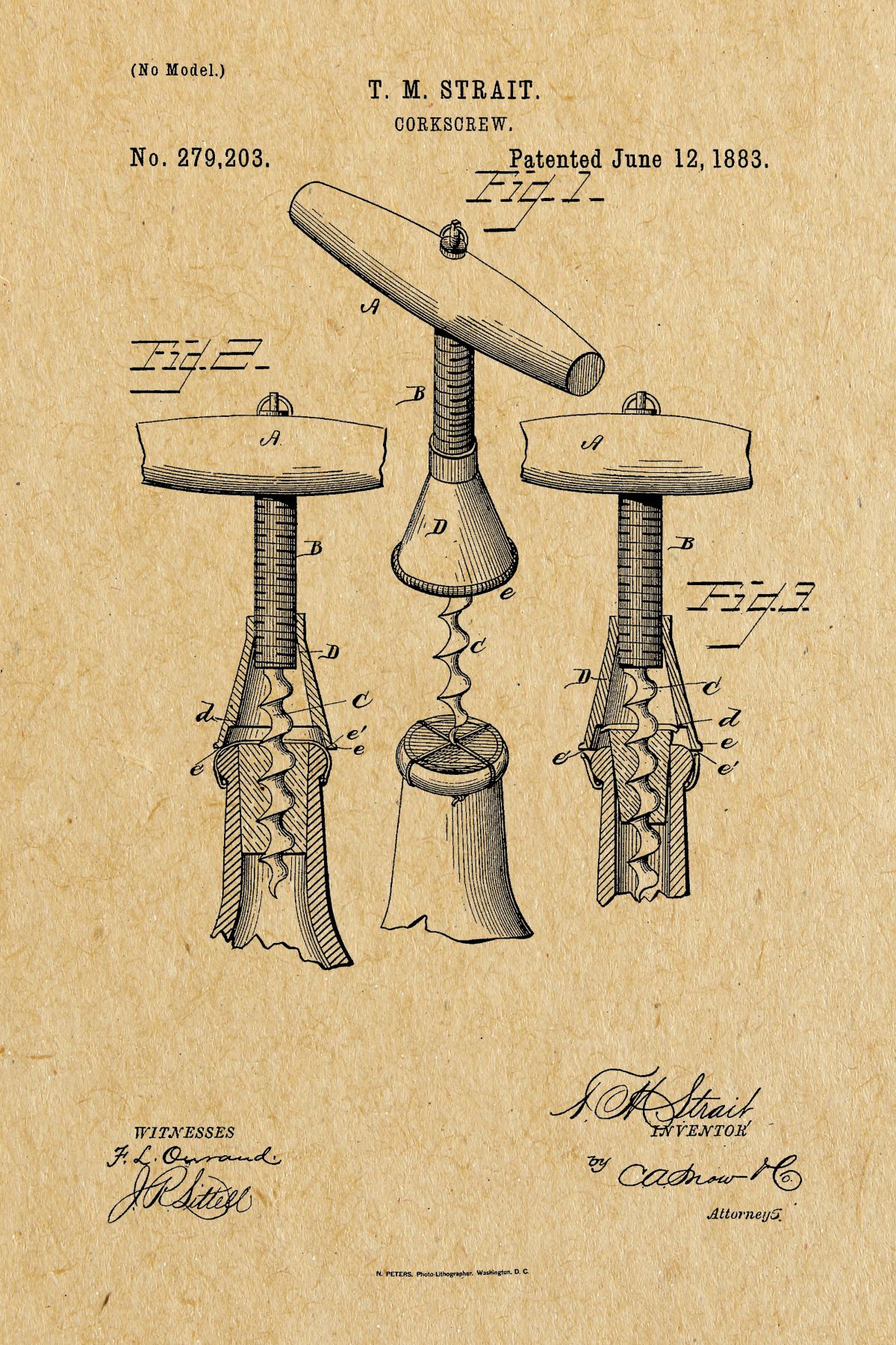 Corkscrew Vintage Patent