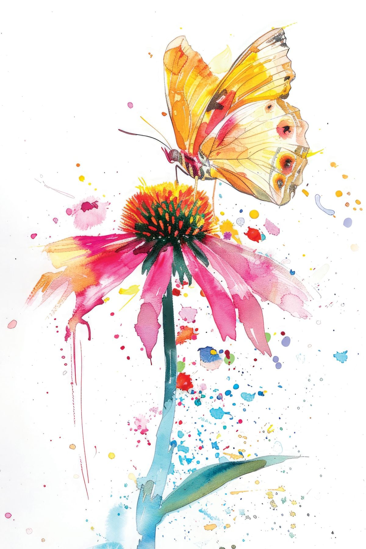 Butterfly's Kiss Watercolor Splash
