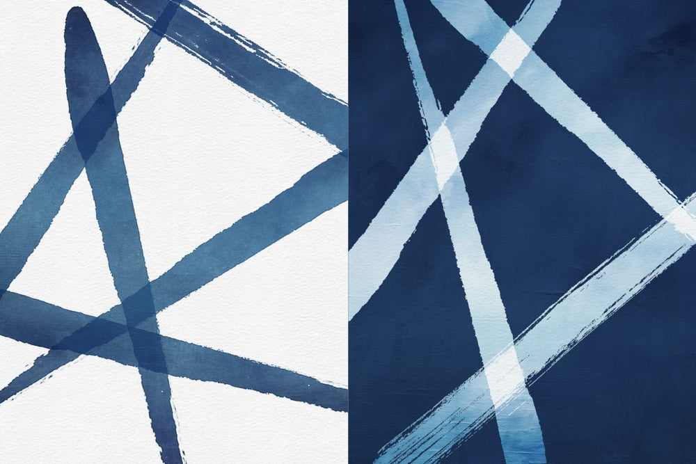 Blue Intersections Diptych