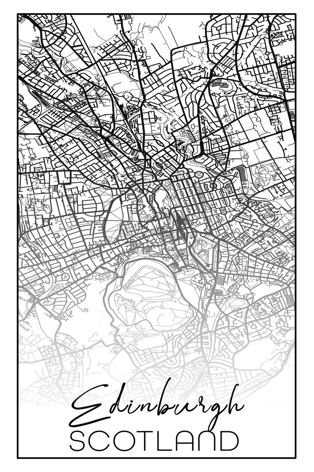 Minimalist Edinburgh City Map