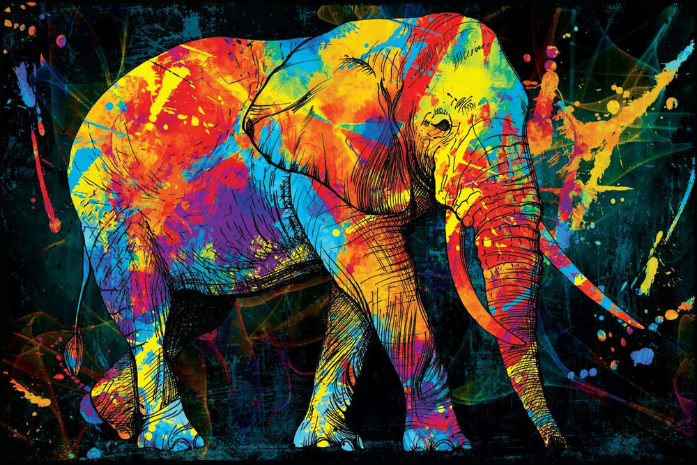 Elephant Color Grunge