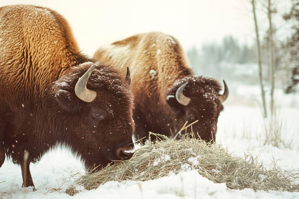 Two Winter Bisons