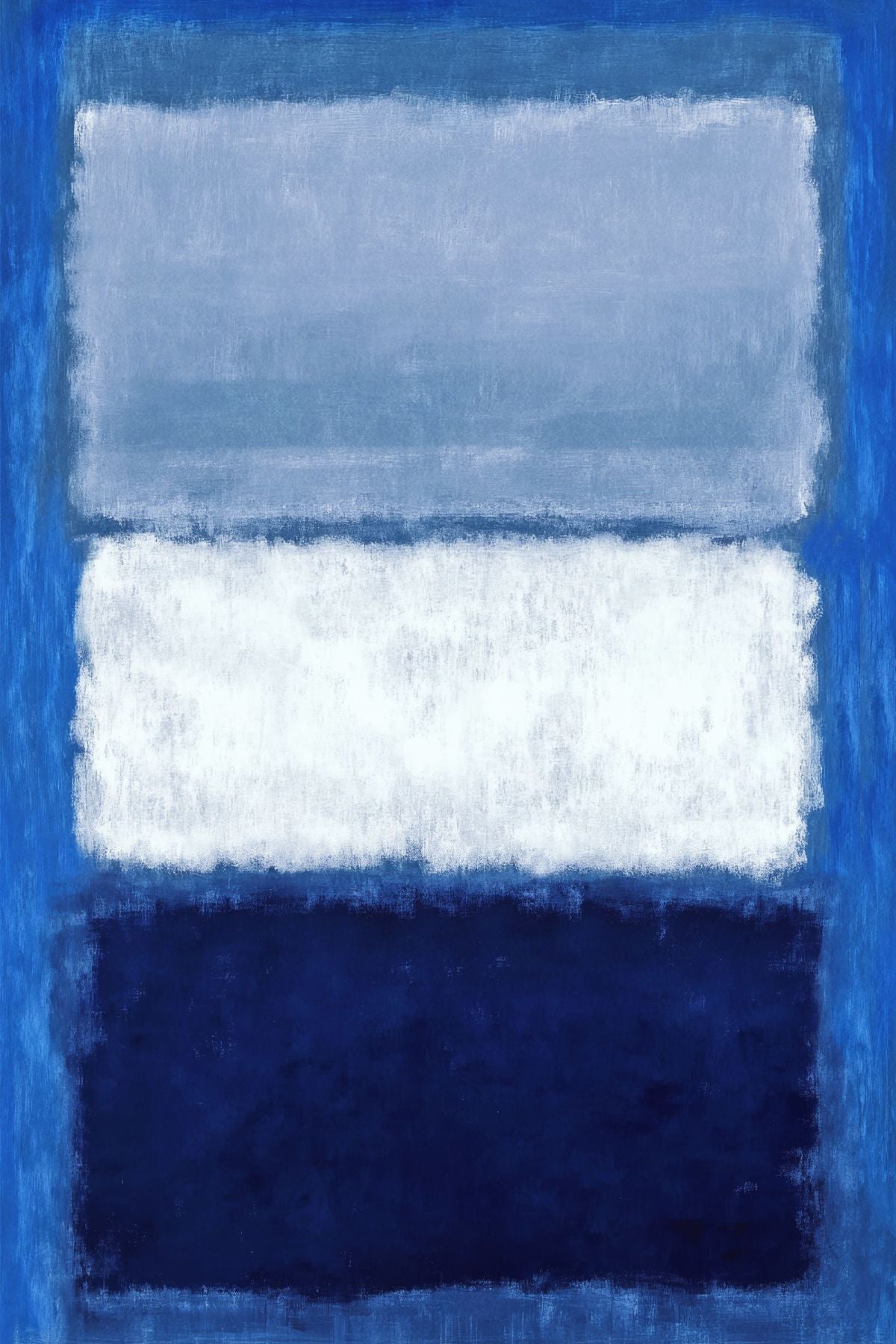 Blue and White Color Field Abstract