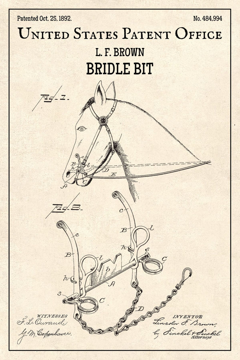 Bridle Bit Patent
