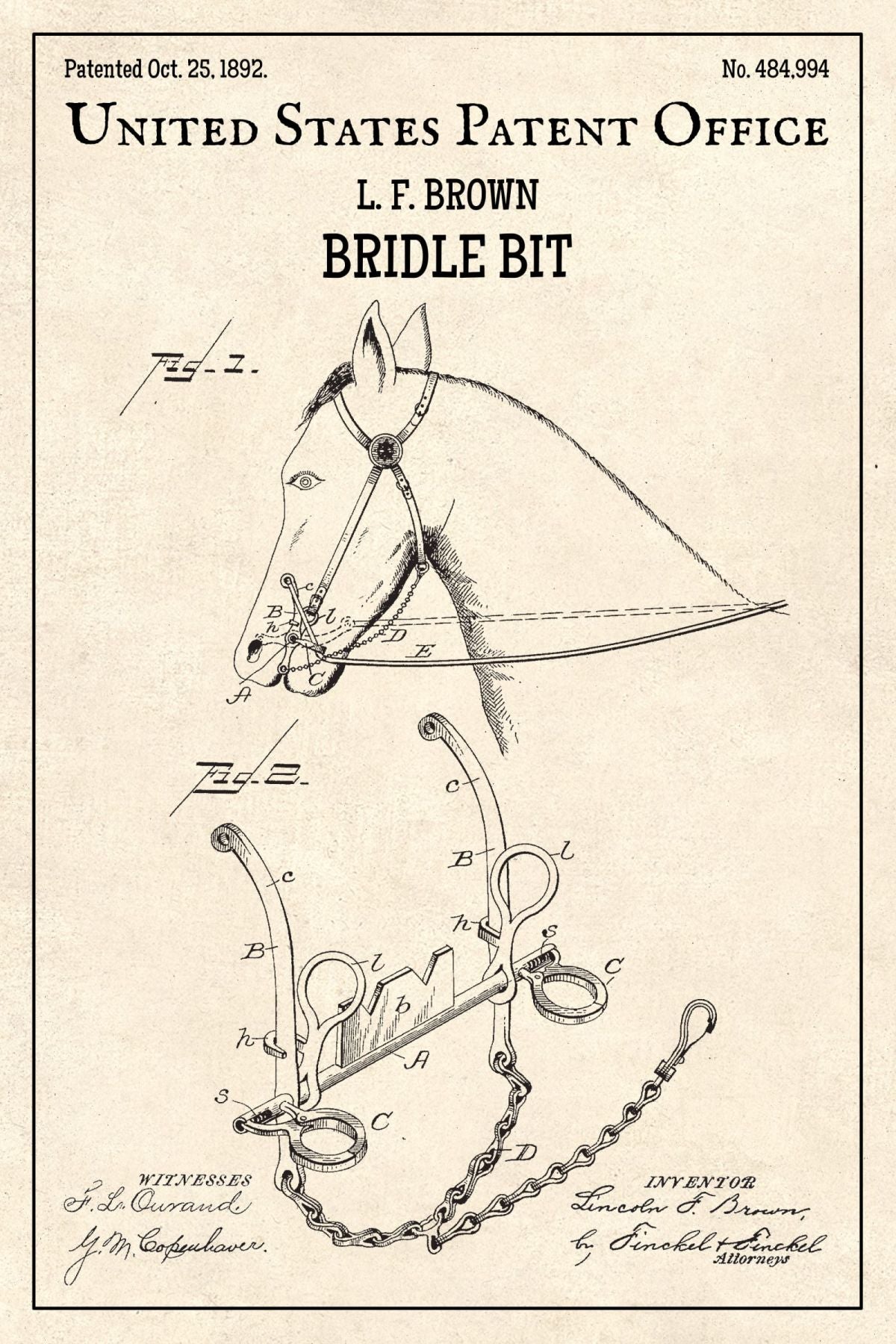 Bridle Bit Patent