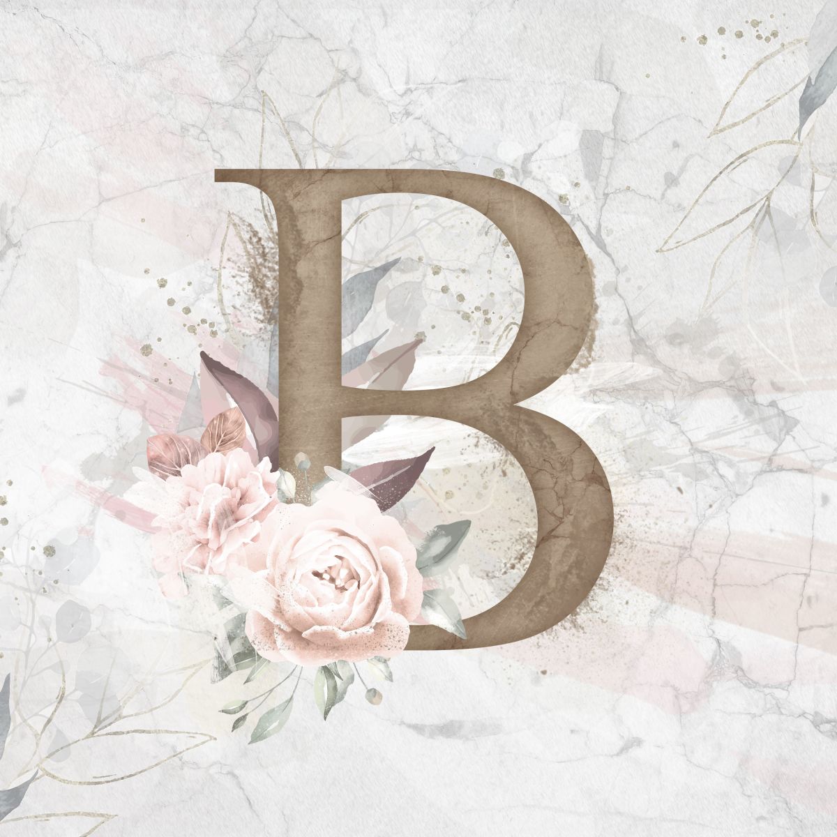 Floral B Monogram