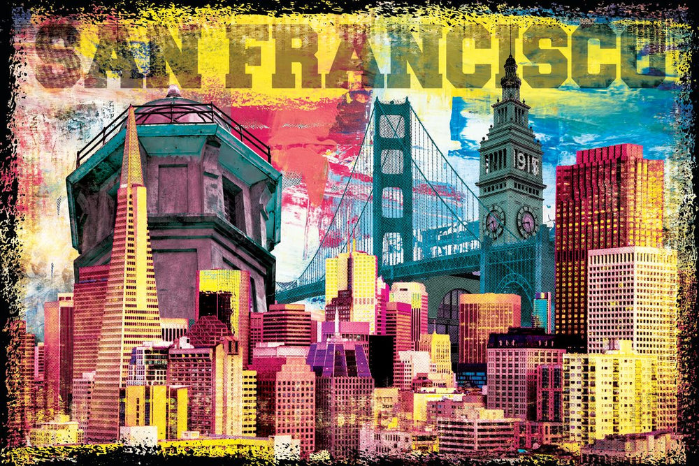 Iconic San Francisco Landmarks Grunge