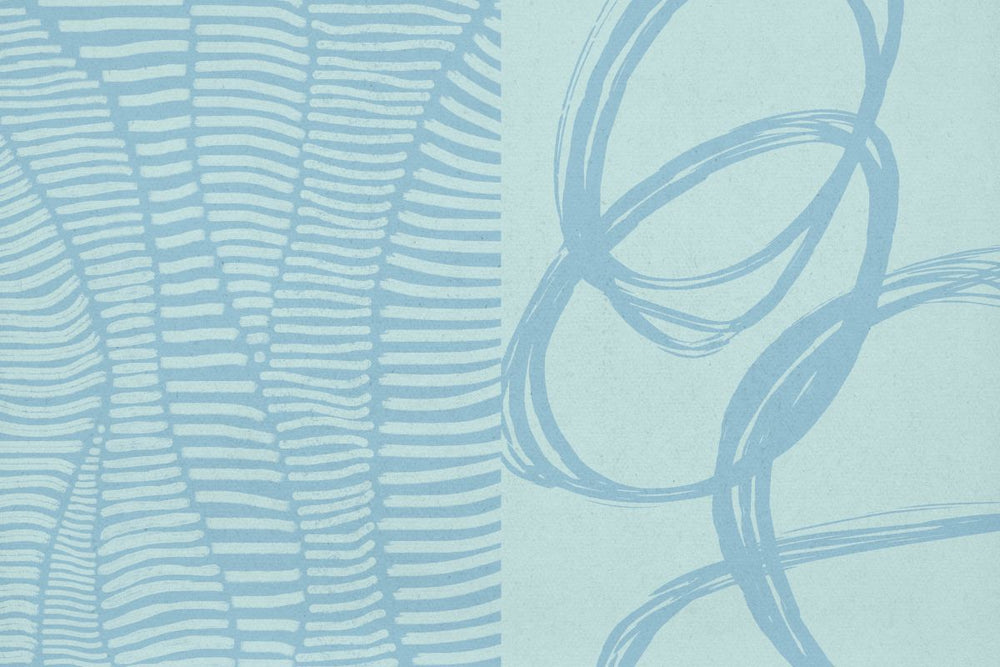 Boho Blue Patterns Diptych