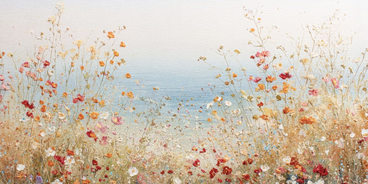 Coastal Wildflower Panorama Art