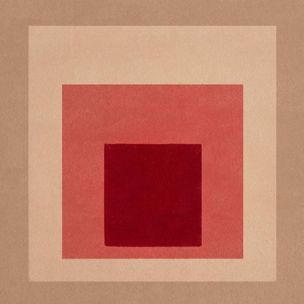 Warm Red and Coral Geometric Square Abstract