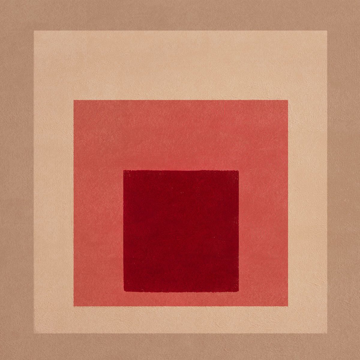 Warm Red and Coral Geometric Square Abstract