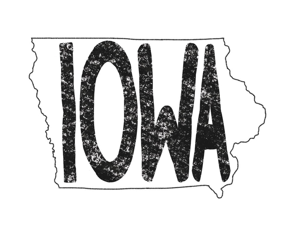 Iowa Minimalist State Map