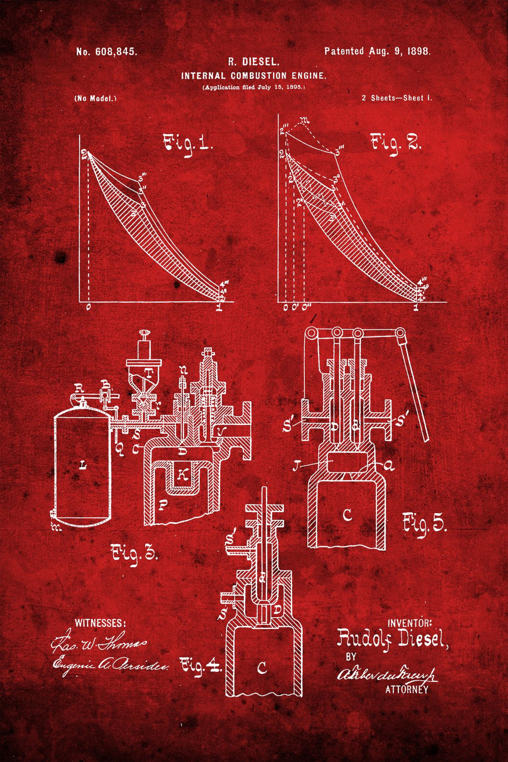 Internal Combustion Engine Red Patent