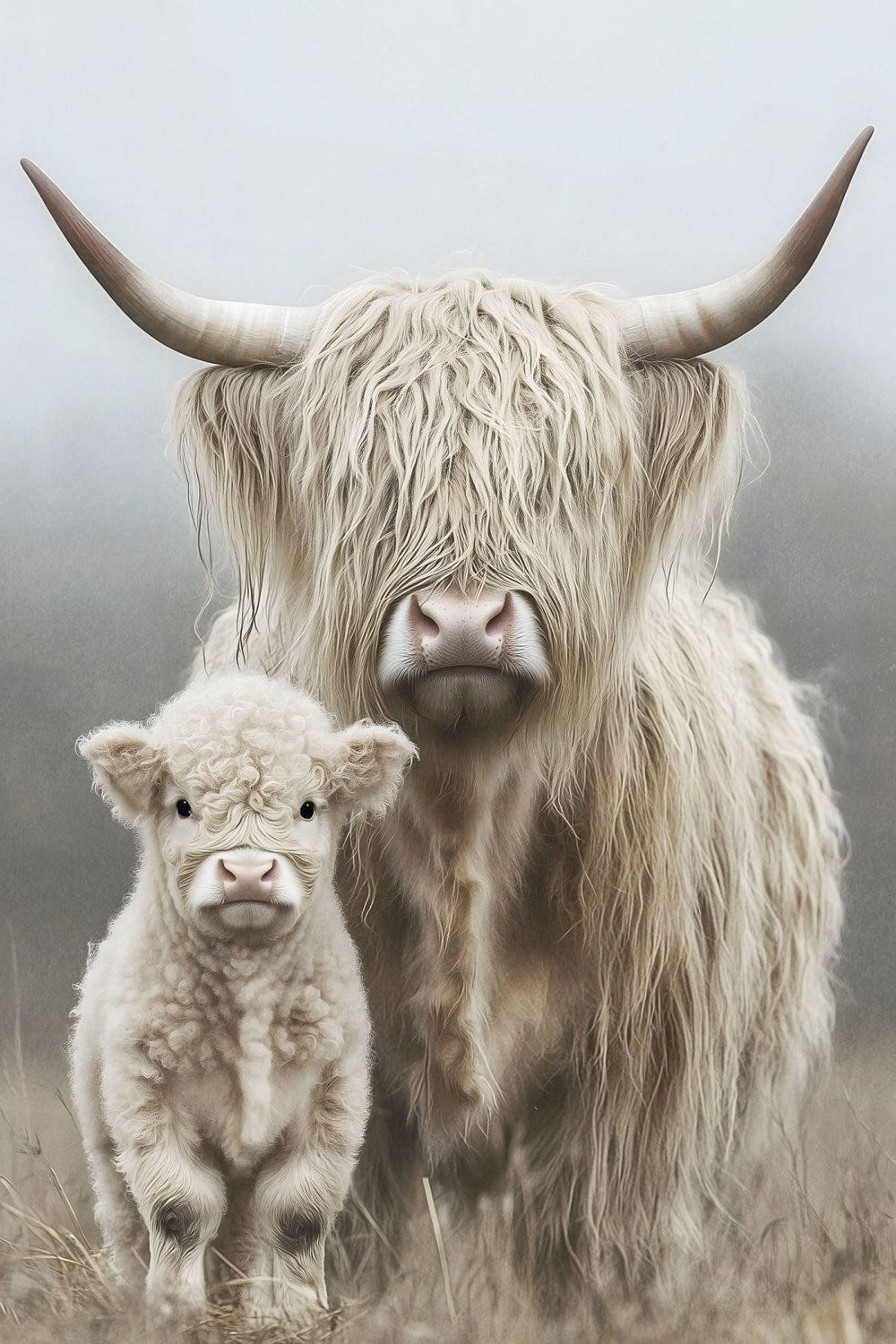 Highland Cow And Calf II