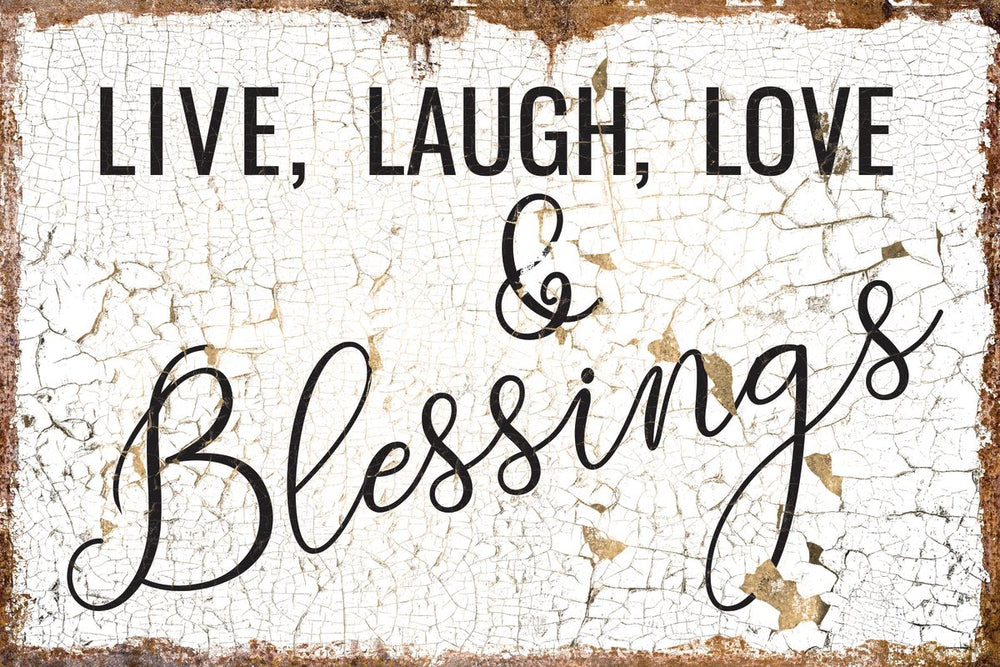 Live Laugh Love And Blessings Typography