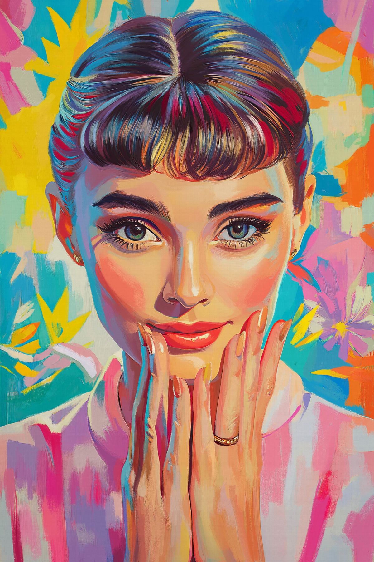 Audrey Hepburn Pastel Portrait