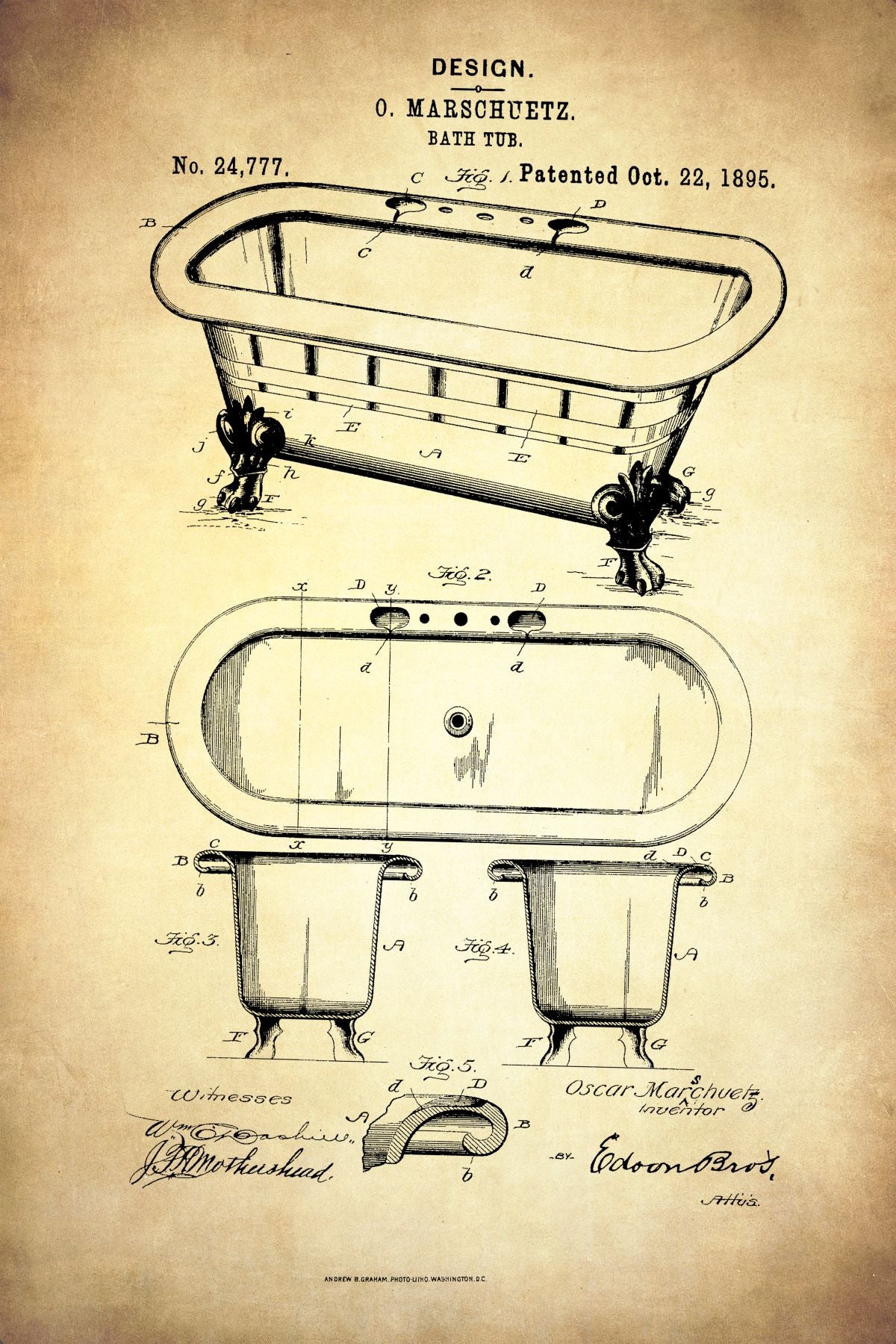 Bath Tub 1895 Patent