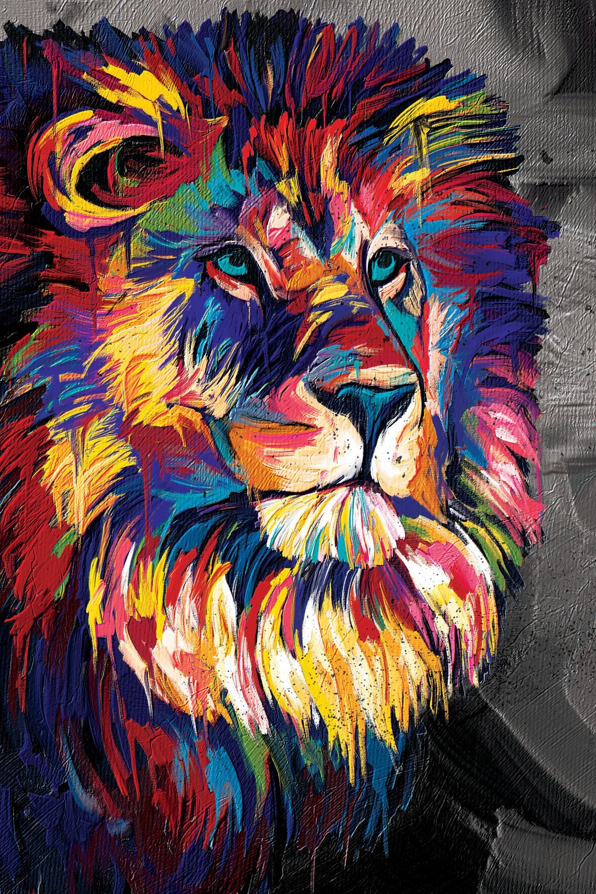 Majestic Lion Abstract Color