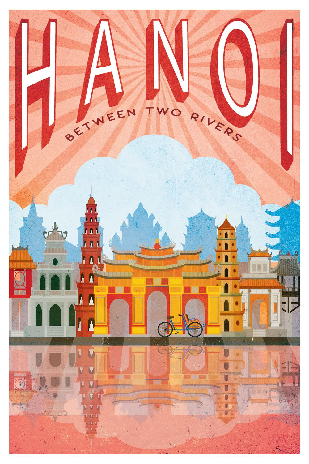 Hanoi Tourism Vintage Poster