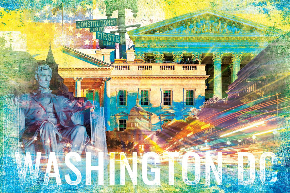 Washington DC Landmarks Grunge