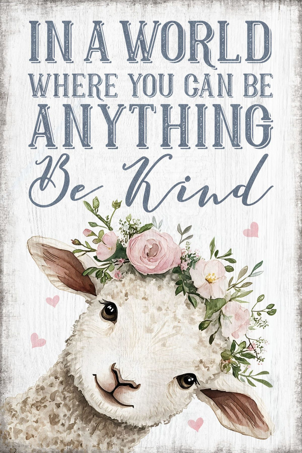 Be Kind With Cute Sheep Wall Art