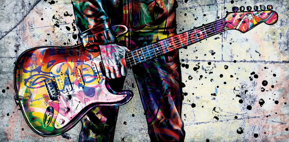 Electric Guitar Player Graffiti
