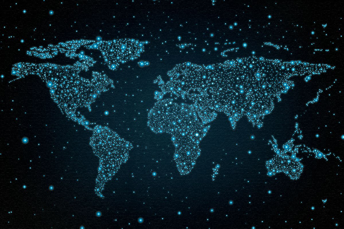 Glowing Dots World Map