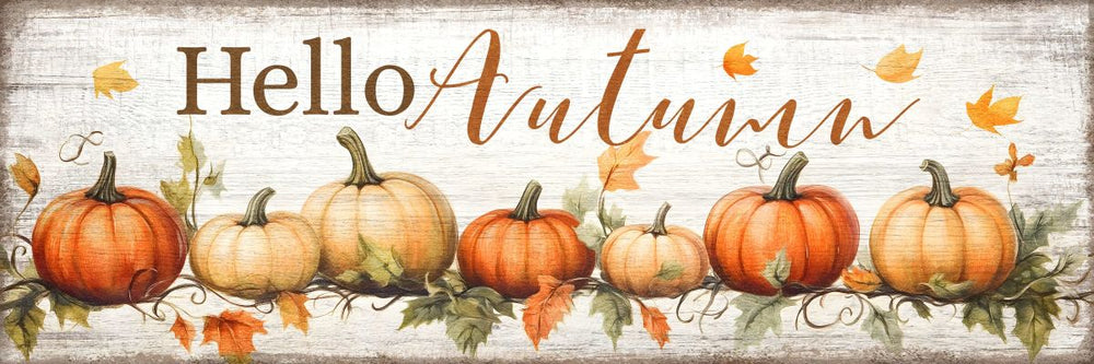 Hello Autumn With Pumpkins
