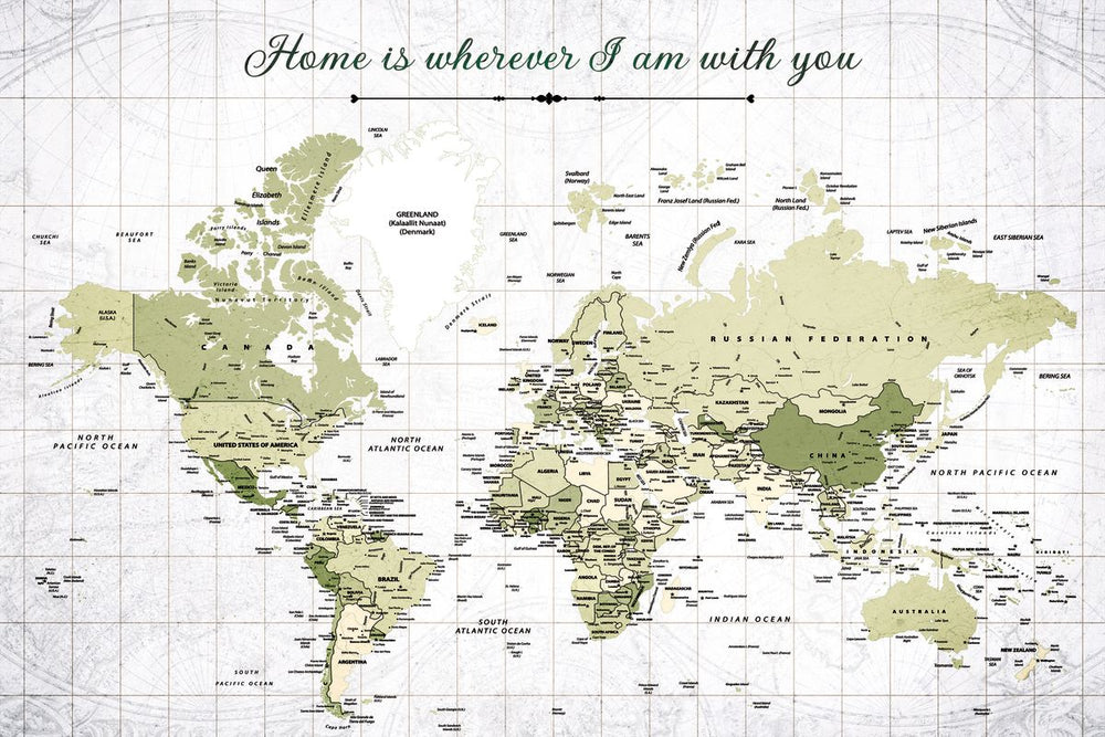 Home With You I Push Pin World Map