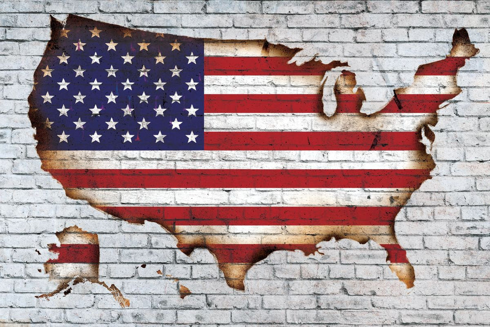 Burnt Flag USA Map
