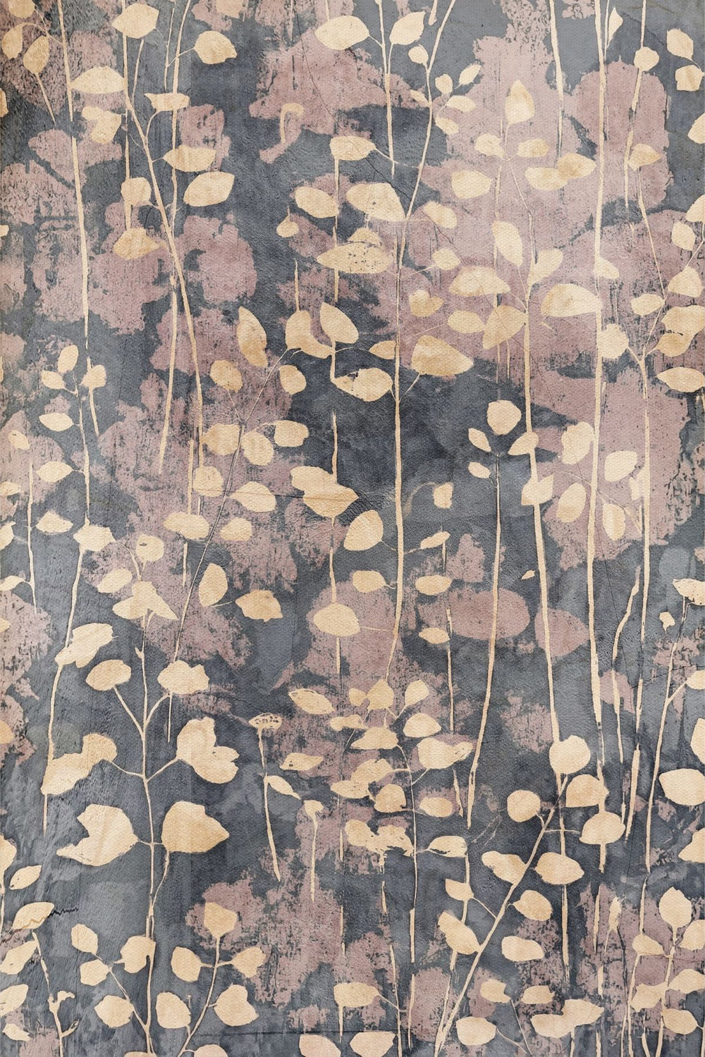 Gilded Floral Silhouettes on Slate