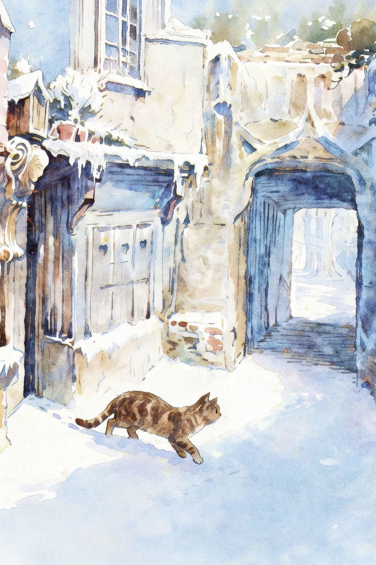 Winter Cat in Snow