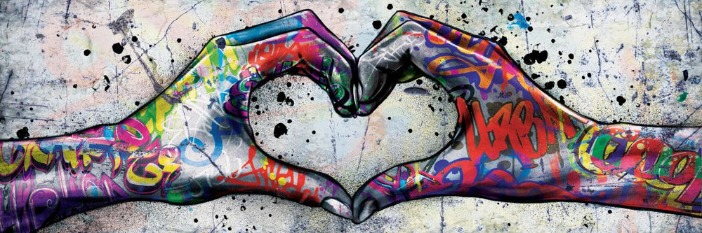 Hand Heart Panorama Graffiti