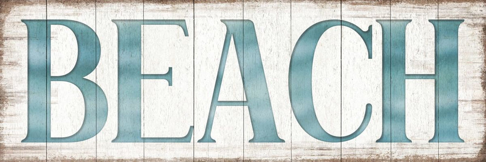 Beach Wood Style Typography Sign Wall Art