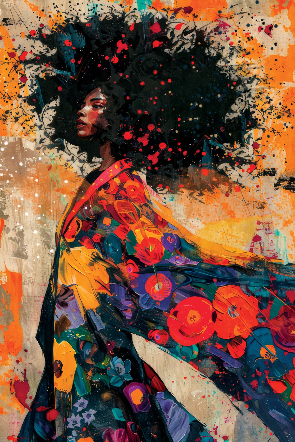 Women Wearing Floral Kimono