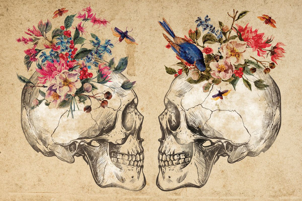 Lovers Floral Skulls