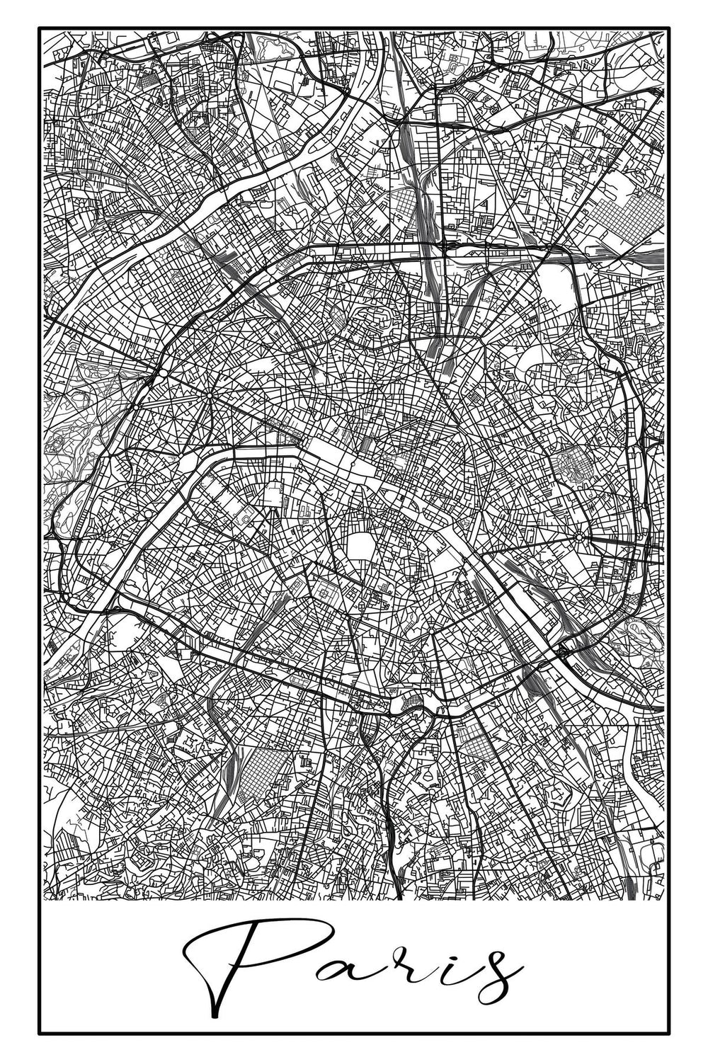 Minimalist Paris City Map