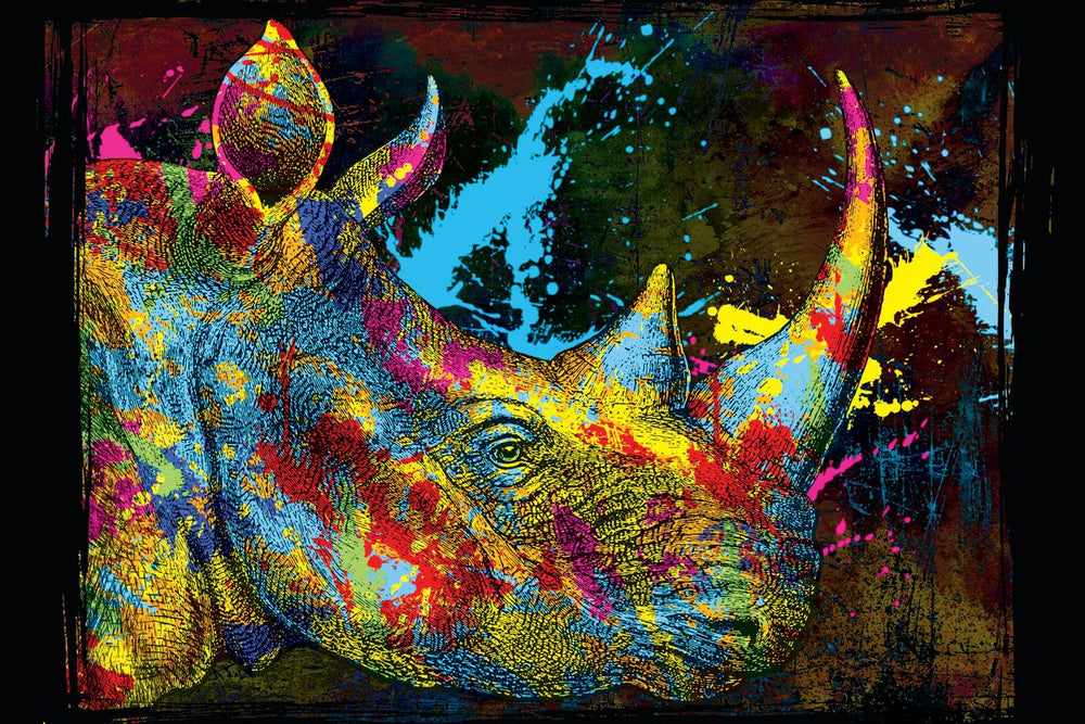 Rhinoceros Color Grunge