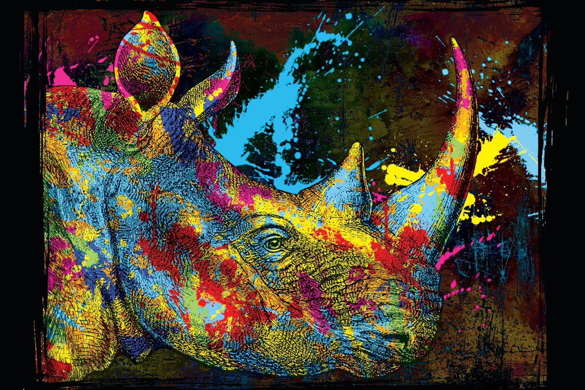 Rhinoceros Color Grunge