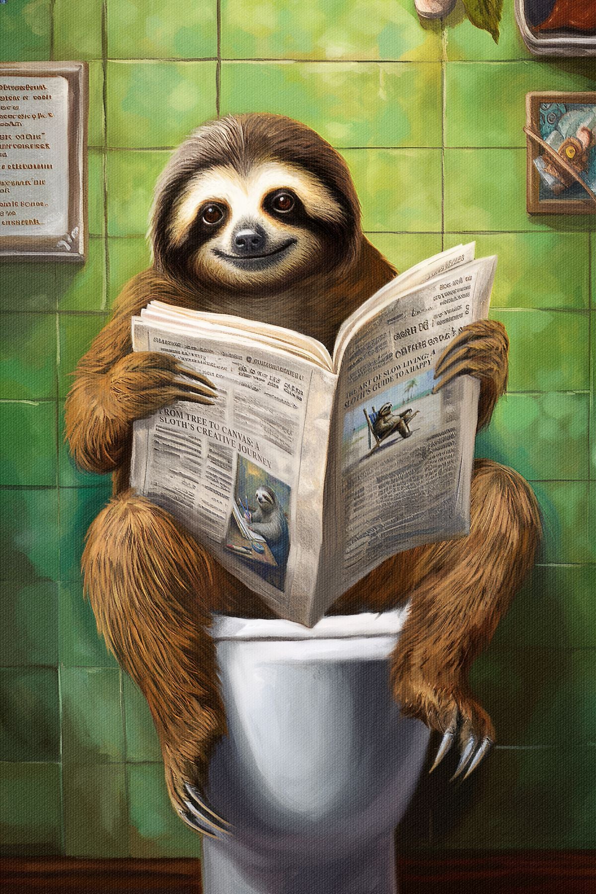 Sloth On A Toilet