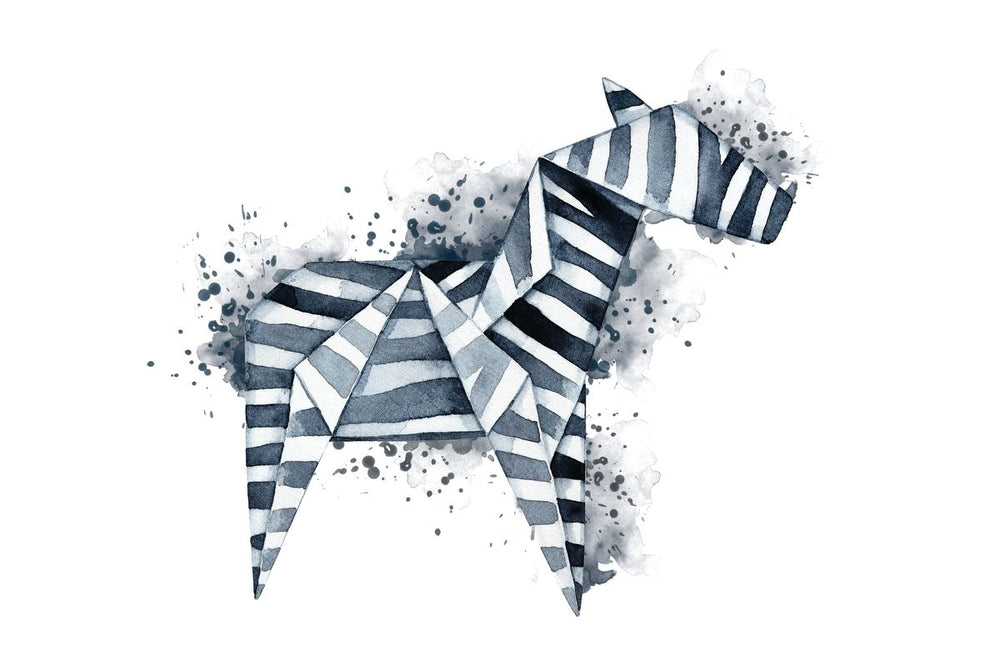 Geometric Origami Zebra Splash